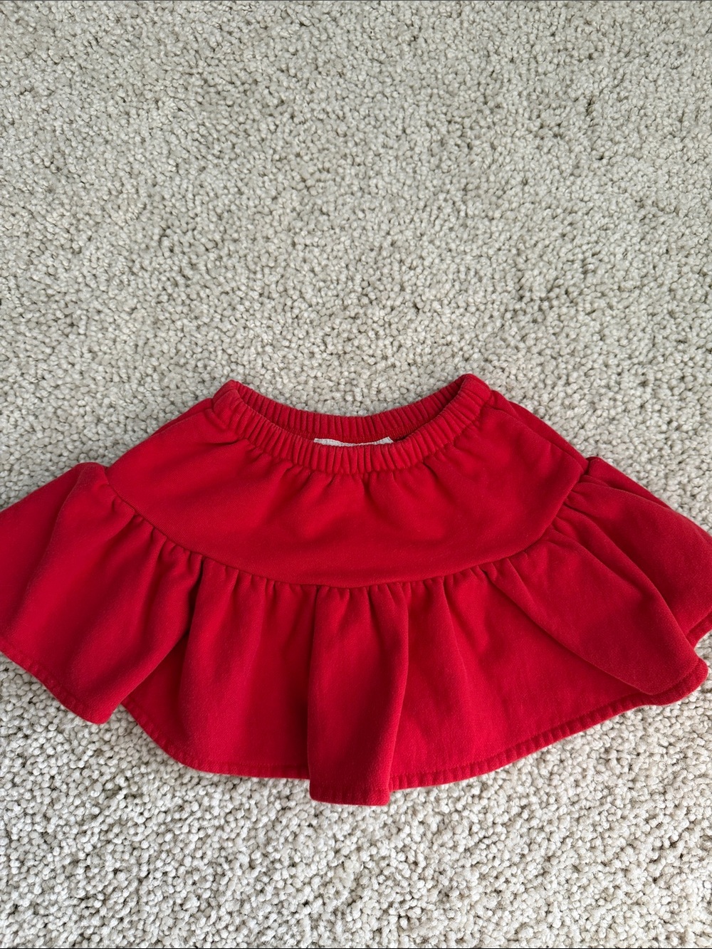 Minimalist Folk Red Ruffled Skirt
